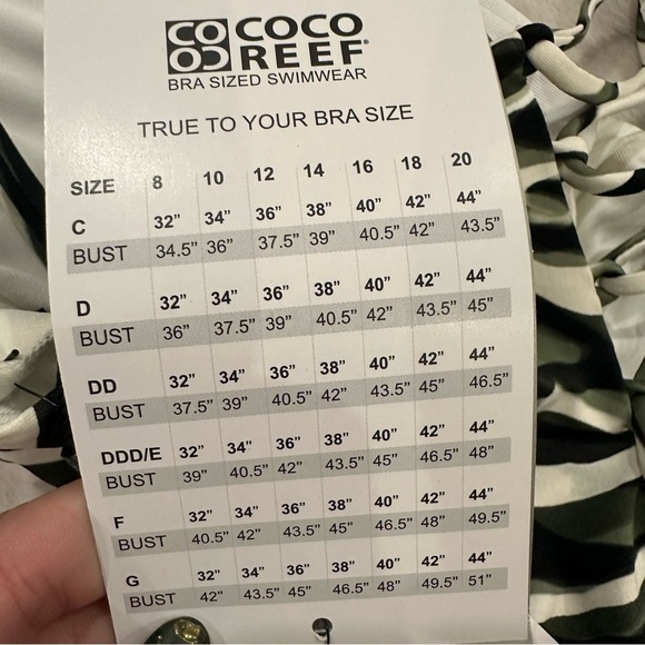 Coco Reef Astra Bra Sized Plunge Underwire One Piece Swimsuit - Wild Zebra - Picture 11 of 12